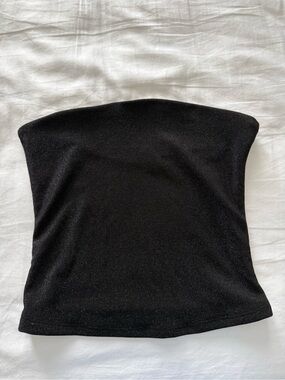 Black Strapless Metallic Sparkle Tube Top (size small)